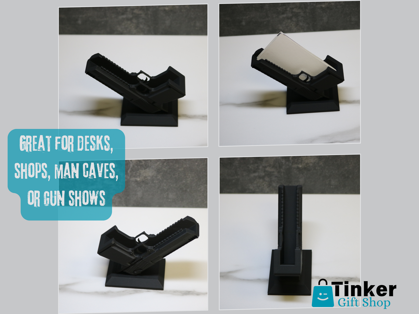 Desert Eagle Business Card Holder – Bold Pistol Desk Display for Gun Lovers