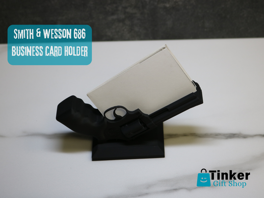 Smith & Wesson 686 Revolver Business Card Holder – Unique Desk Display