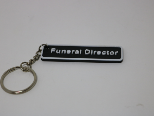 Funeral Director Keychain – Black & White Professional Gift